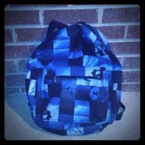 Black and blue colored bicycle stunt back pack